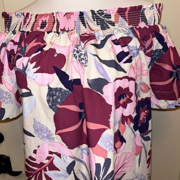 Ann Taylor LOFT Women’s Sz L Floral Off-Shoulder Women’s Dress - Picture 4 of 6